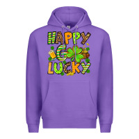 Purple St. Patrick's Happy go lucky Premium Hoodie - OliviaCreatesArt