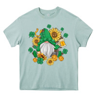 Arona st patrick's day shamrock sunflowers gnome Heavy Core Tee - MaliasSmallBusiness