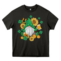 Asphalt st patrick's day shamrock sunflowers gnome Heavy Core Tee - MaliasSmallBusiness