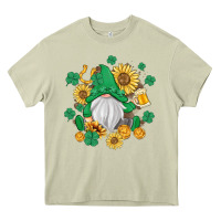Mossy st patrick's day shamrock sunflowers gnome Heavy Core Tee - MaliasSmallBusiness