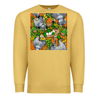 Antique Gold St. Patricks Chicken With Cupcake Leopard Premium Sweatshirt - FaDigitalArtStudio