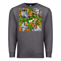 Charcoal Heather St. Patricks Chicken With Cupcake Leopard Premium Sweatshirt - FaDigitalArtStudio