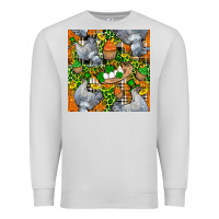 Dove Grey St. Patricks Chicken With Cupcake Leopard Premium Sweatshirt - FaDigitalArtStudio