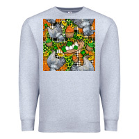 Heather Grey St. Patricks Chicken With Cupcake Leopard Premium Sweatshirt - FaDigitalArtStudio