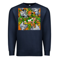 Navy St. Patricks Chicken With Cupcake Leopard Premium Sweatshirt - FaDigitalArtStudio