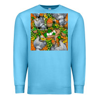 Ocean Blue St. Patricks Chicken With Cupcake Leopard Premium Sweatshirt - FaDigitalArtStudio