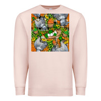 Pale Pink St. Patricks Chicken With Cupcake Leopard Premium Sweatshirt - FaDigitalArtStudio
