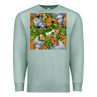 Seafoam St. Patricks Chicken With Cupcake Leopard Premium Sweatshirt - FaDigitalArtStudio