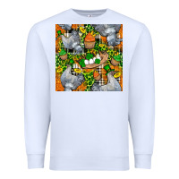 White St. Patricks Chicken With Cupcake Leopard Premium Sweatshirt - FaDigitalArtStudio