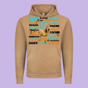Chicken Typography Vintage Hoodie Designed By Artiststas