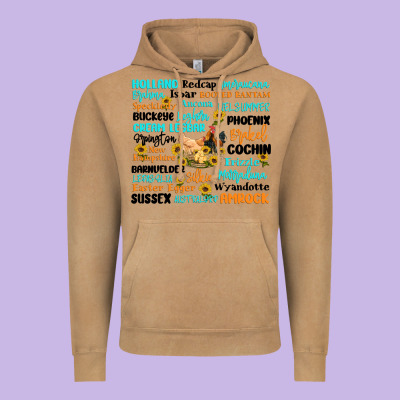 Chicken Typography Vintage Hoodie Designed By Artiststas