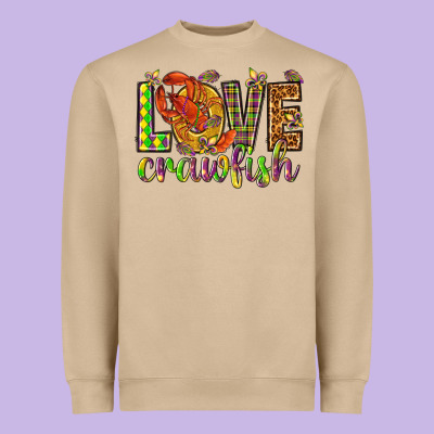 Mardi Gras Love Crawfish Heavyweight Sweatshirt Designed By Howdyjamesfarm