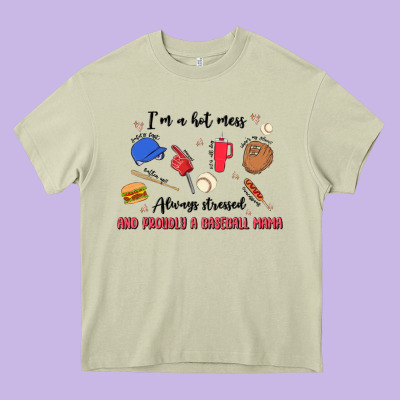 I'm A Hot Mess,always Stressed,and Proudly A Baseb Heavy Core Tee Designed By Maliassmallbusiness