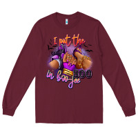 Burgundy I put the boo in boo-jee sneaker and heel Long Sleeve Tee - RanaPortraitStore