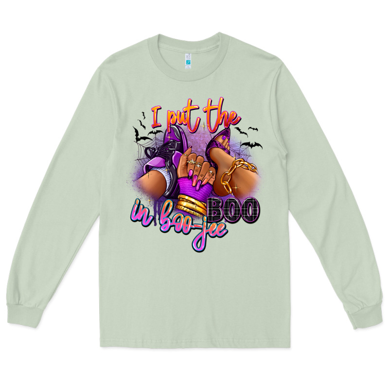 I Put The Boo In Boo-jee Sneaker And Heel Long Sleeve Tee by RanaPortraitStore | Teevron