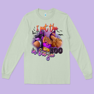 I Put The Boo In Boo-jee Sneaker And Heel Long Sleeve Tee Designed By Ranaportraitstore