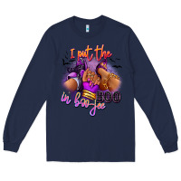 Navy I put the boo in boo-jee sneaker and heel Long Sleeve Tee - RanaPortraitStore