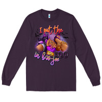Plum I put the boo in boo-jee sneaker and heel Long Sleeve Tee - RanaPortraitStore