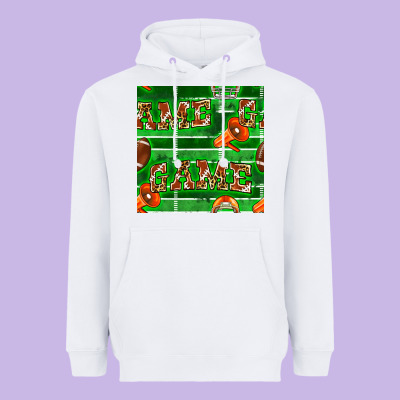 American Football Megaphone And Game Seamless Pattern Heavyweight Hoodie Designed By Bundleandbundleshop