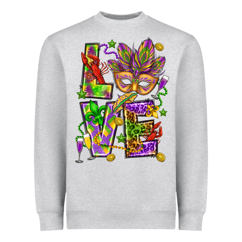 Mardi Gras Love Heavyweight Sweatshirt by HowdyJamesFarm | Teevron