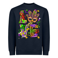 Navy Mardi Gras love Heavyweight Sweatshirt - HowdyJamesFarm