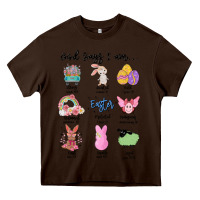 Chocolate Brown gos says ı am easter Heavy Core Tee - MaliasSmallBusiness