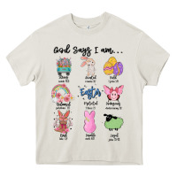 Cream gos says ı am easter Heavy Core Tee - MaliasSmallBusiness