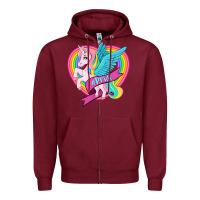 Burgundy pride lgbtq unicorn Zipper Hoodie - OliviaCreatesArt