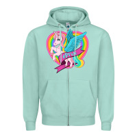 Seafoam pride lgbtq unicorn Zipper Hoodie - OliviaCreatesArt