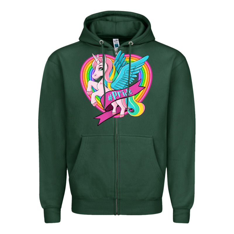 Pride Lgbtq Unicorn Zipper Hoodie by OliviaCreatesArt | Teevron