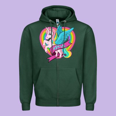 Pride Lgbtq Unicorn Zipper Hoodie Designed By Oliviacreatesart