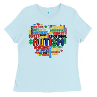 Baby Blue autism heart Ladies Tee - MaliasSmallBusiness