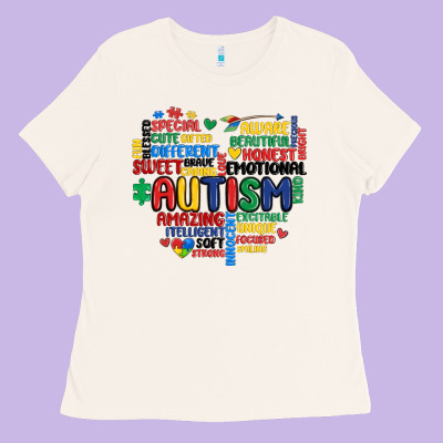 Autism Heart Ladies Tee Designed By Maliassmallbusiness