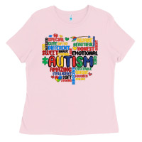 Bubblegum Pink autism heart Ladies Tee - MaliasSmallBusiness
