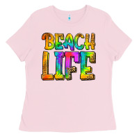 Bubblegum Pink beach life Ladies Tee - Jasminsmagicworld