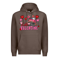 Coffee Hello Valentine Valentine's Day truck Premium Hoodie - FaDigitalArtStudio