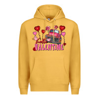 Mustard Hello Valentine Valentine's Day truck Premium Hoodie - FaDigitalArtStudio