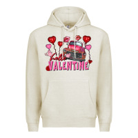 Oatmeal Heather Hello Valentine Valentine's Day truck Premium Hoodie - FaDigitalArtStudio