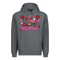 Rock Hello Valentine Valentine's Day truck Premium Hoodie - FaDigitalArtStudio