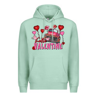 Seafoam Hello Valentine Valentine's Day truck Premium Hoodie - FaDigitalArtStudio