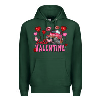 Sports Green Hello Valentine Valentine's Day truck Premium Hoodie - FaDigitalArtStudio