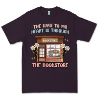 Plum the way to my heart is through the bookstore Premium Tee - MaliasSmallBusiness