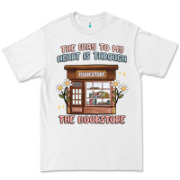 White the way to my heart is through the bookstore Premium Tee - MaliasSmallBusiness