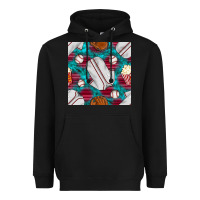 Black baseball  uniform with turquoise gemstone seamless pattern Heavyweight Hoodie - BundleAndBundleShop