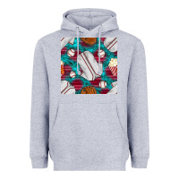 Heather Grey baseball  uniform with turquoise gemstone seamless pattern Heavyweight Hoodie - BundleAndBundleShop