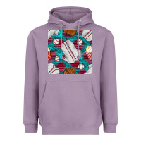 Lavender baseball  uniform with turquoise gemstone seamless pattern Heavyweight Hoodie - BundleAndBundleShop