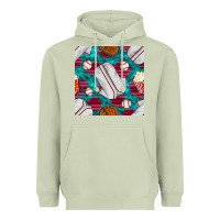 Matcha baseball  uniform with turquoise gemstone seamless pattern Heavyweight Hoodie - BundleAndBundleShop