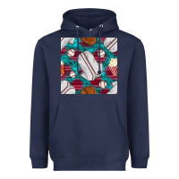 Navy baseball  uniform with turquoise gemstone seamless pattern Heavyweight Hoodie - BundleAndBundleShop