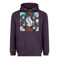 Plum baseball  uniform with turquoise gemstone seamless pattern Heavyweight Hoodie - BundleAndBundleShop