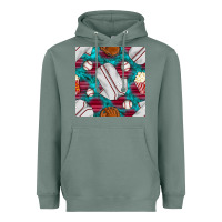 Sage baseball  uniform with turquoise gemstone seamless pattern Heavyweight Hoodie - BundleAndBundleShop